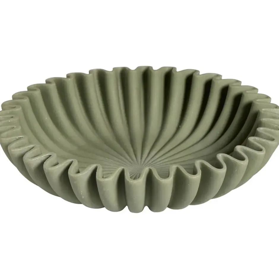 Decoratie Schaal Wave Groen 30cm ø 30 cm