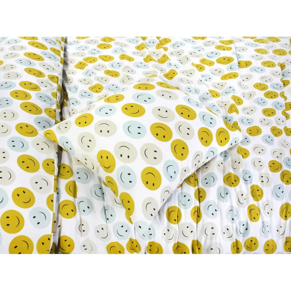 Dekbedovertrek Smiley Multicolor 200x200 cm