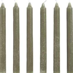 Dinerkaarsen Mosgroen - 20 cm - 6 Stuks
