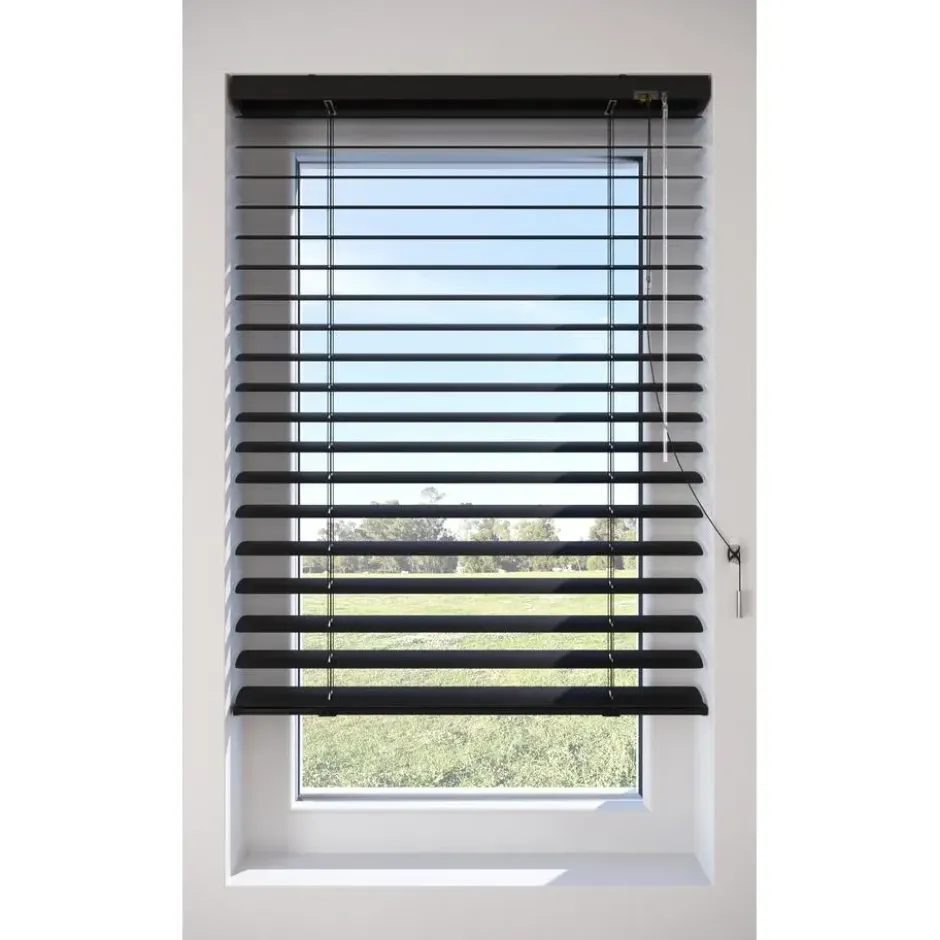 Fenstr Aluminium Jaloezie Mels Mat Zwart 50mm