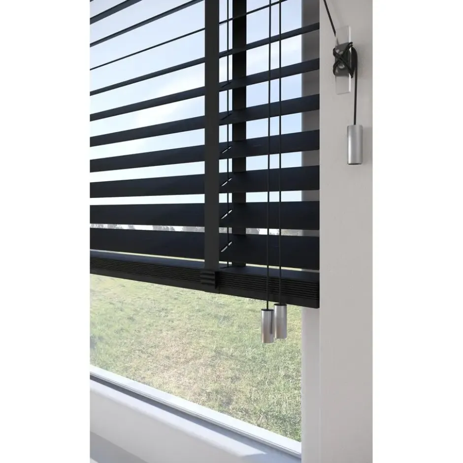 Fenstr Bamboe Jaloezie Tijl Zwart 65mm