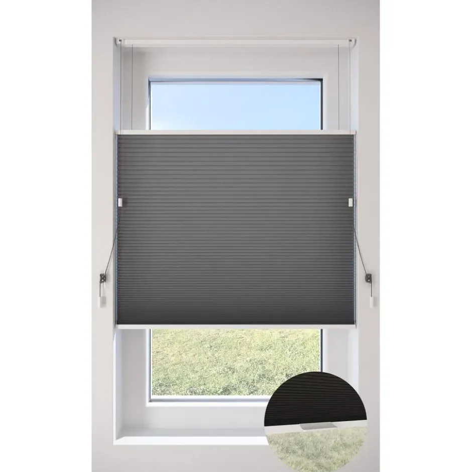 Fenstr Dubbel Plissé Dewi Grijs Lichtdoorlatend