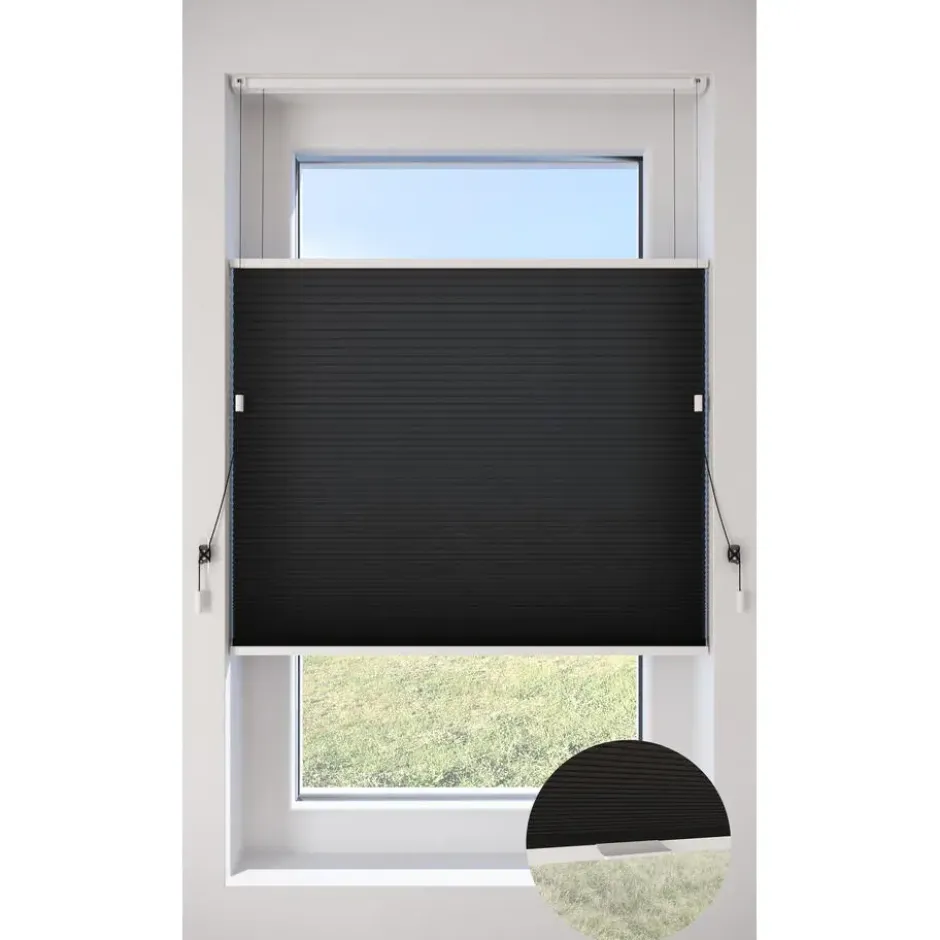 Fenstr Dubbel Plissé Dewi Zwart Lichtdoorlatend