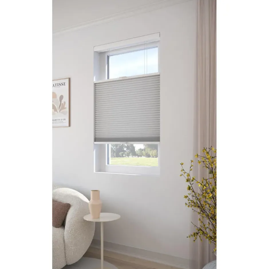 Fenstr Dubbel Plissé 45mm Lotte Grijs Lichtdoorlatend