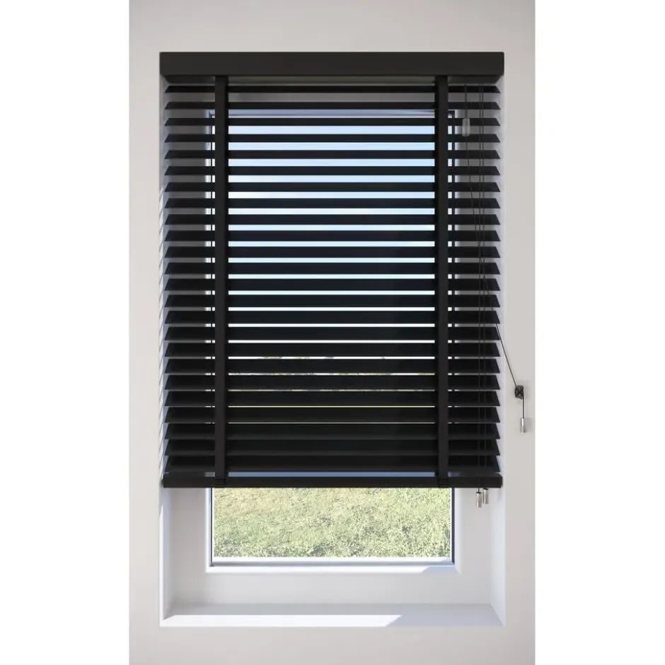 Fenstr Houten Jaloezie Hein Zwart 50mm