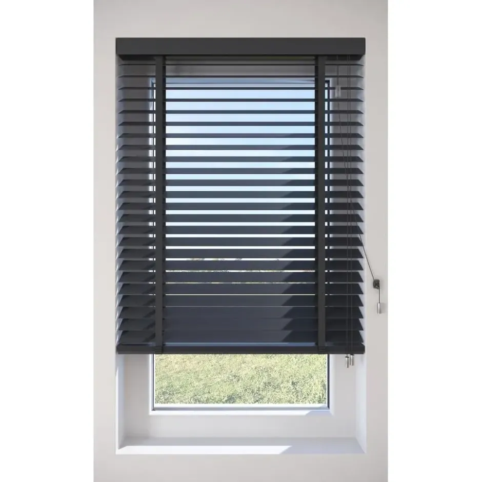Fenstr Houten Jaloezie Theun Antraciet 65mm
