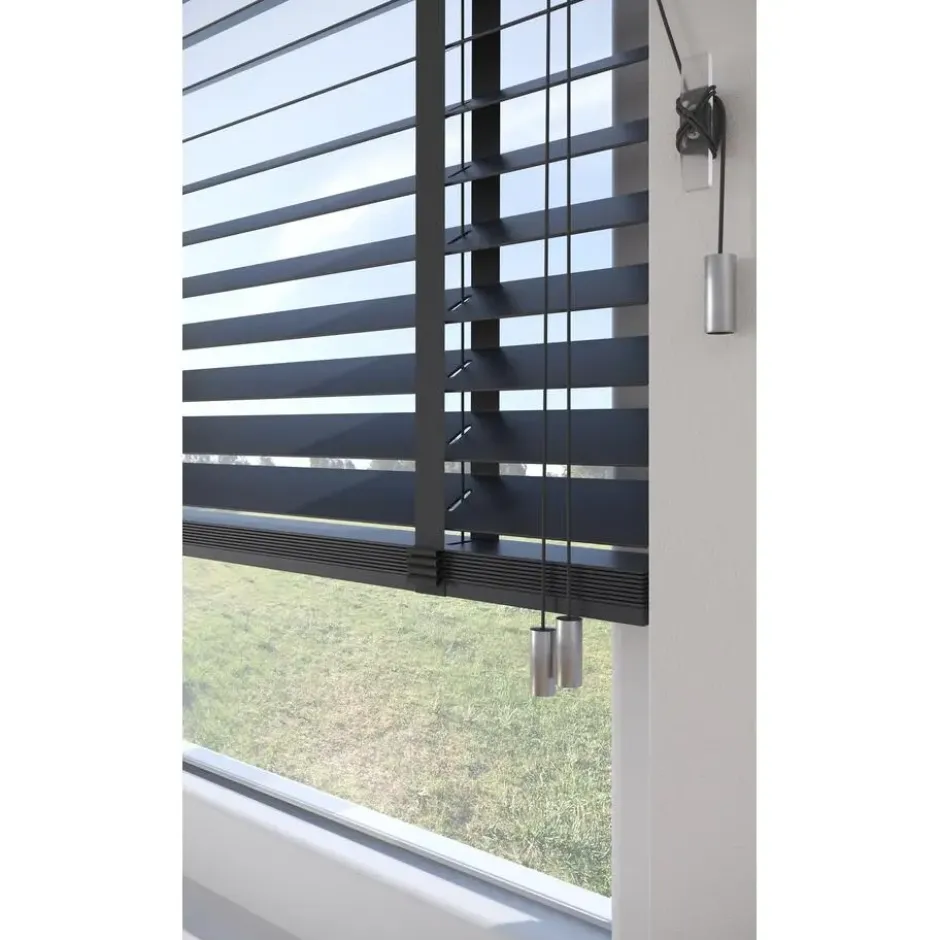 Fenstr Houten Jaloezie Theun Antraciet 65mm