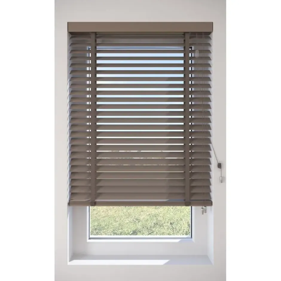 Fenstr Houten Jaloezie Wout Taupe 50mm