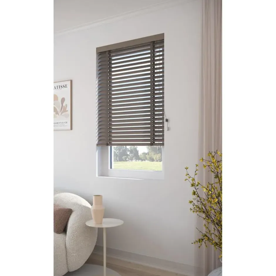 Fenstr Houten Jaloezie Wout Taupe 50mm