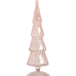 Glazen Kerstboom Swirl Roze