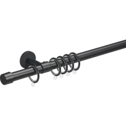 Gordijnroede 120 cm Zwart Metaal - Ø20mm