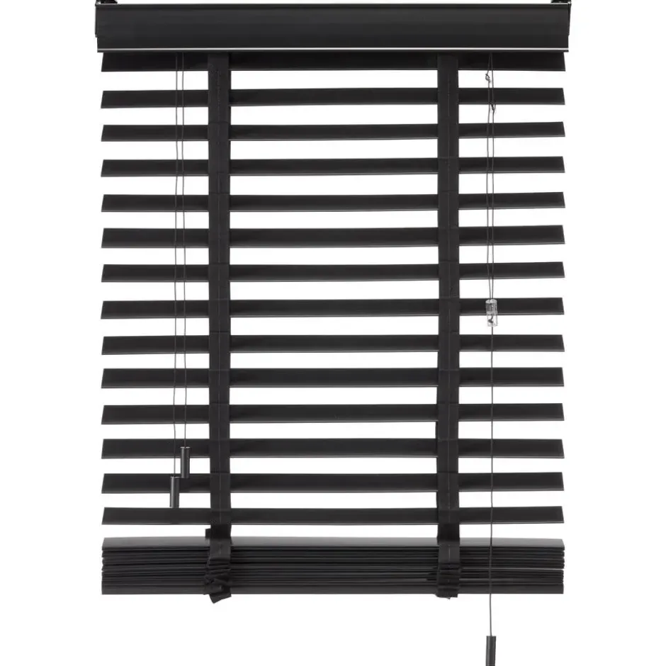 Houtlook Jaloezie Ravi Zwart 50mm 200x175 cm