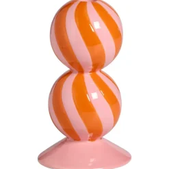 Kandelaar Kerstbal Swirl Oranje 20 cm
