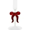 Kandelaar Strik Glas Rood 18 cm
