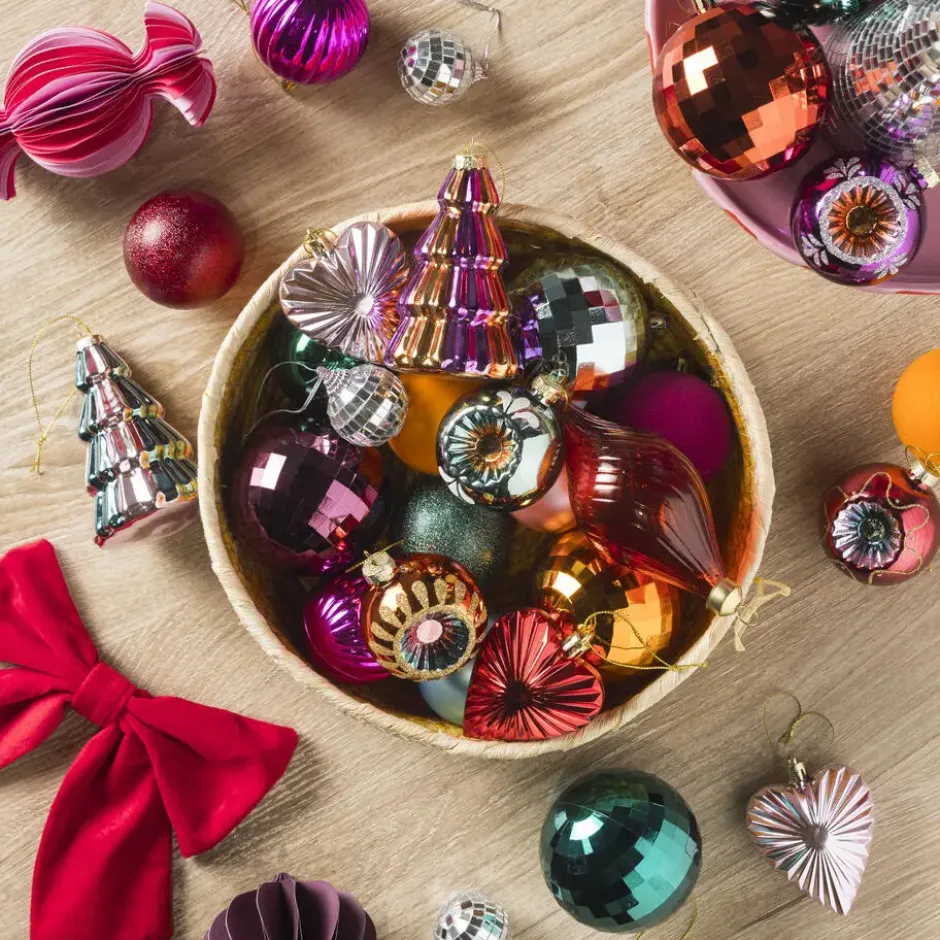 Kerstballen Disco Multicolor - 6 Stuks