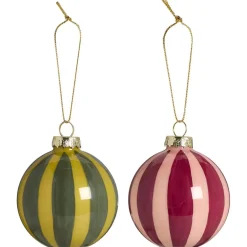 Kerstbal Streep Multicolor