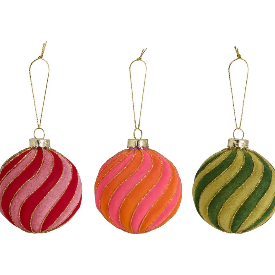 Kerstbal Swirl Flock Multicolor