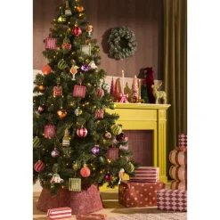 Kerstbal Swirl Flock Multicolor