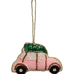 Kersthanger Auto Roze