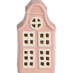 Kersthuisje Grachtenpand Ledverlichting Roze