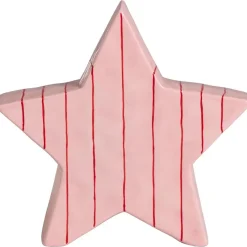 Kerstster Keramiek Roze Gestreept