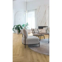 Klik PVC Lisbon Naturel Eiken Visgraat Met Geïntegreerde Ondervloer