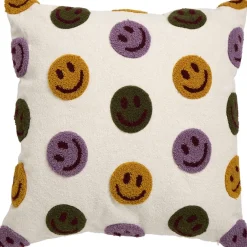 Kussen Smiley Print Blauw 30x50 cm 45x45 cm