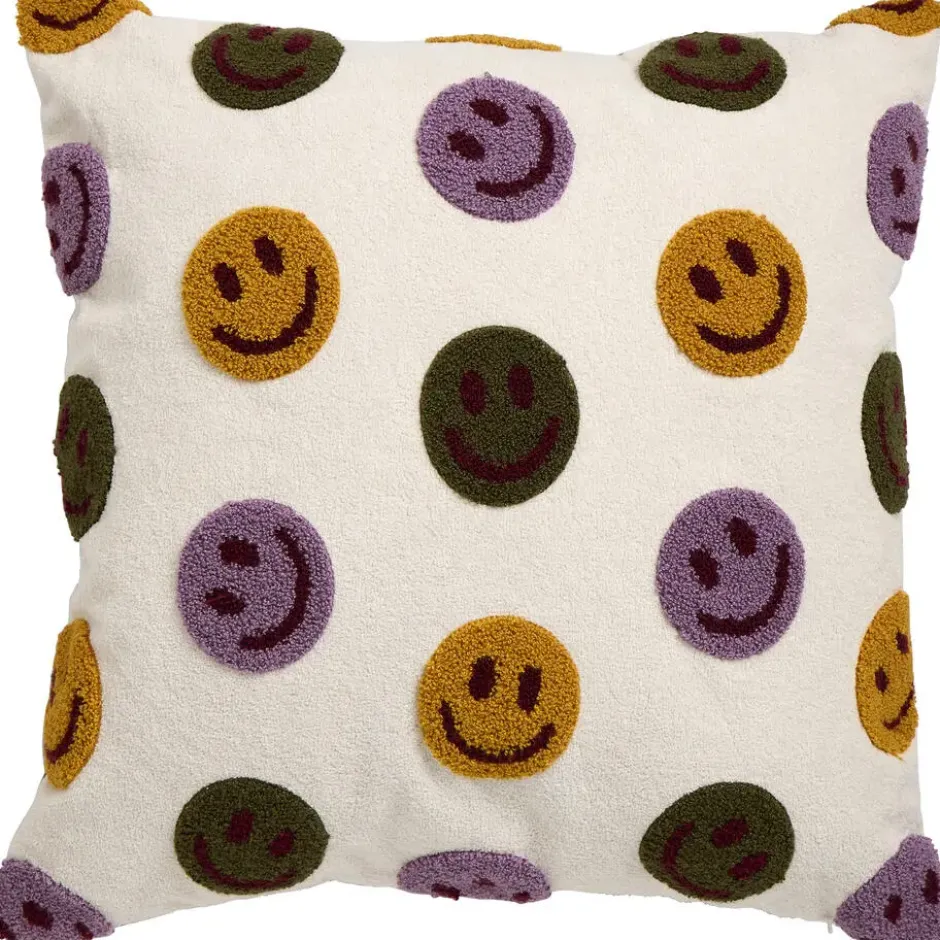 Kussen Smiley Print Blauw 30x50 cm 45x45 cm