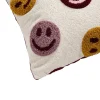 Kussen Smiley Print Roze 30x50 cm