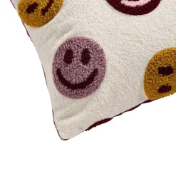 Kussen Smiley Print Roze 30x50 cm