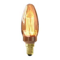Led Glassfiber Kaars E14 Goud