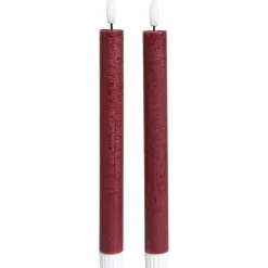 LED Kaars Bordeaux - 2 Stuks