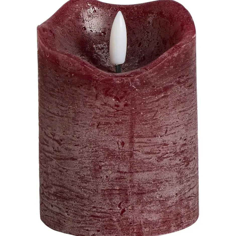 LED Kaars Bordeaux - 7,5x10 cm