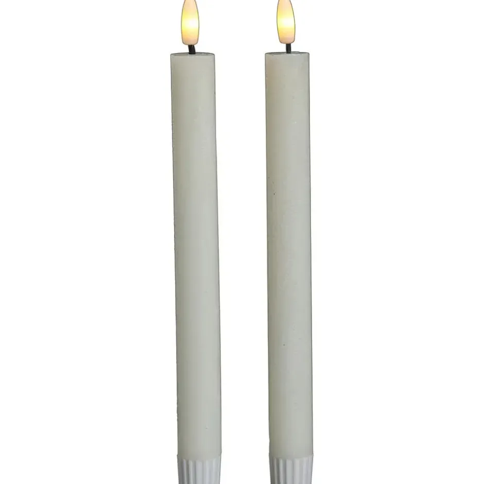 LED Kaars Ecru - 2 Stuks