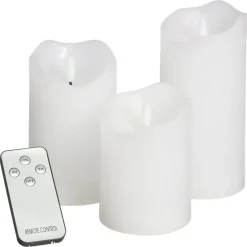 LED Kaarsen Met Afstandsbediening En Timer Wit - 3 Stuks