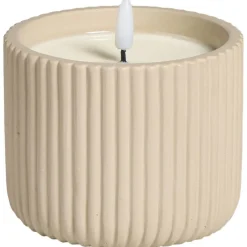 LED Kaars Ribbel Beige