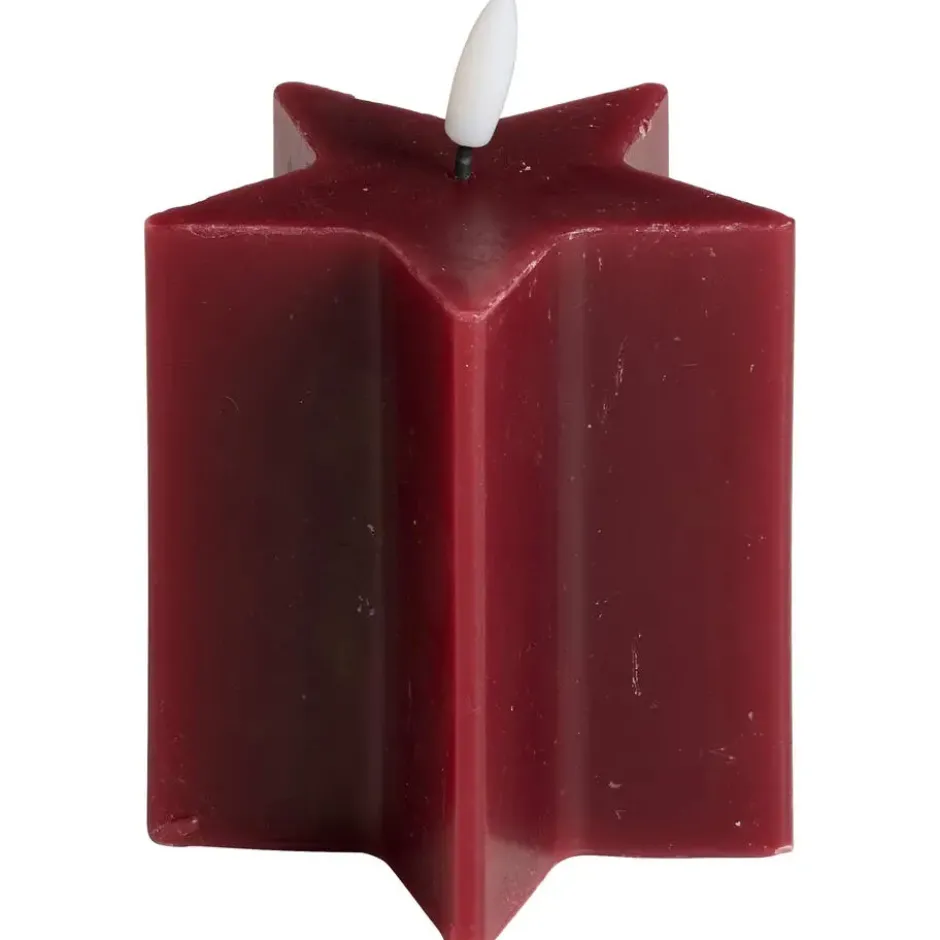 LED Kaars Ster Bordeaux 13 cm