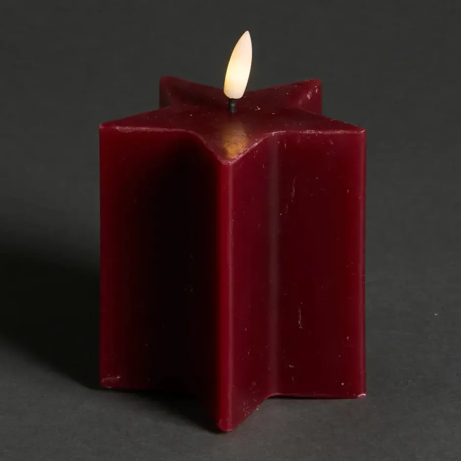 LED Kaars Ster Bordeaux 13 cm