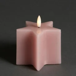 LED Kaars Ster Roze 10 cm