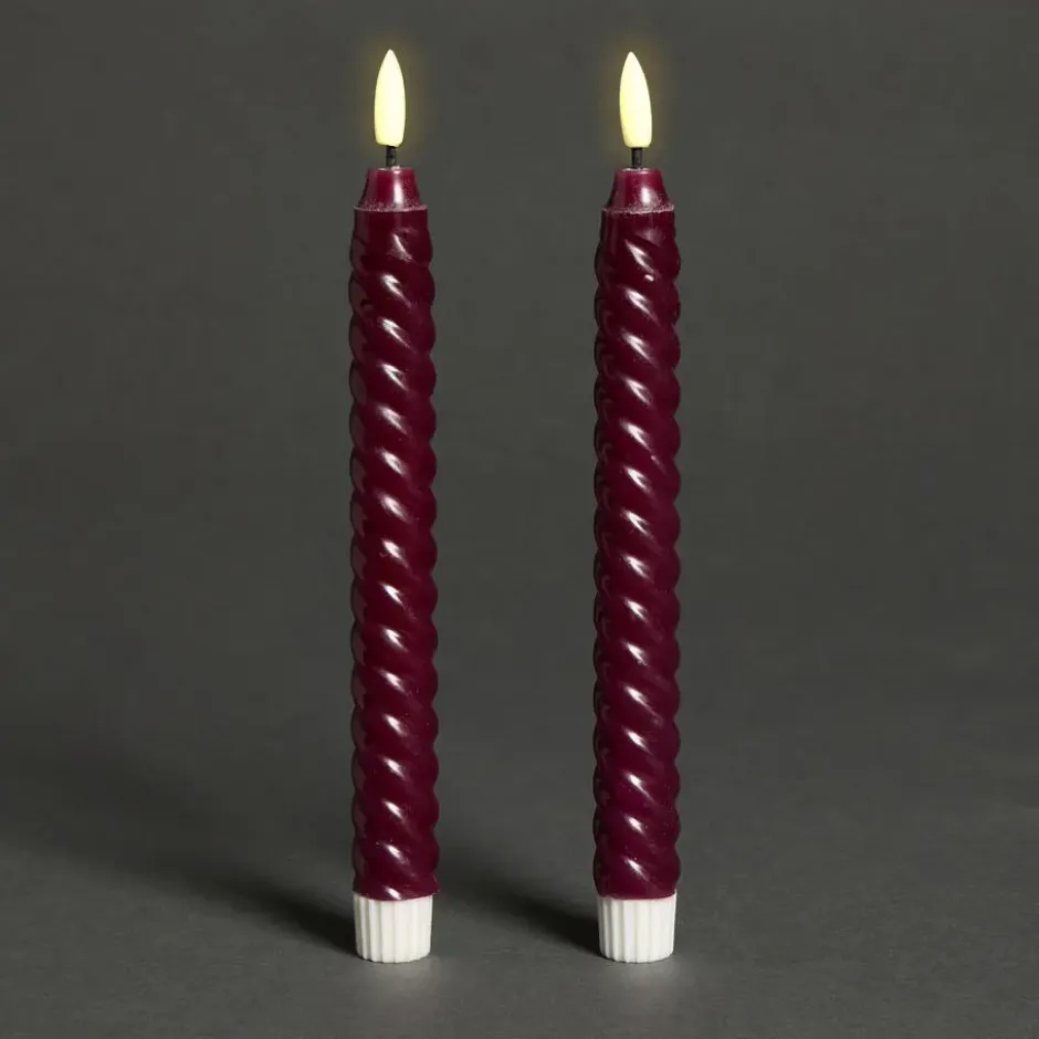 LED Kaars Swirl Paars - 2 Stuks