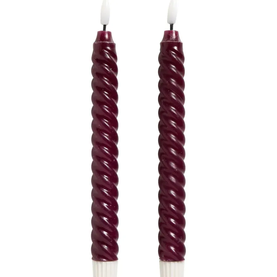 LED Kaars Swirl Paars - 2 Stuks