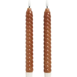 LED Kaars Swirl Terra - 2 Stuks