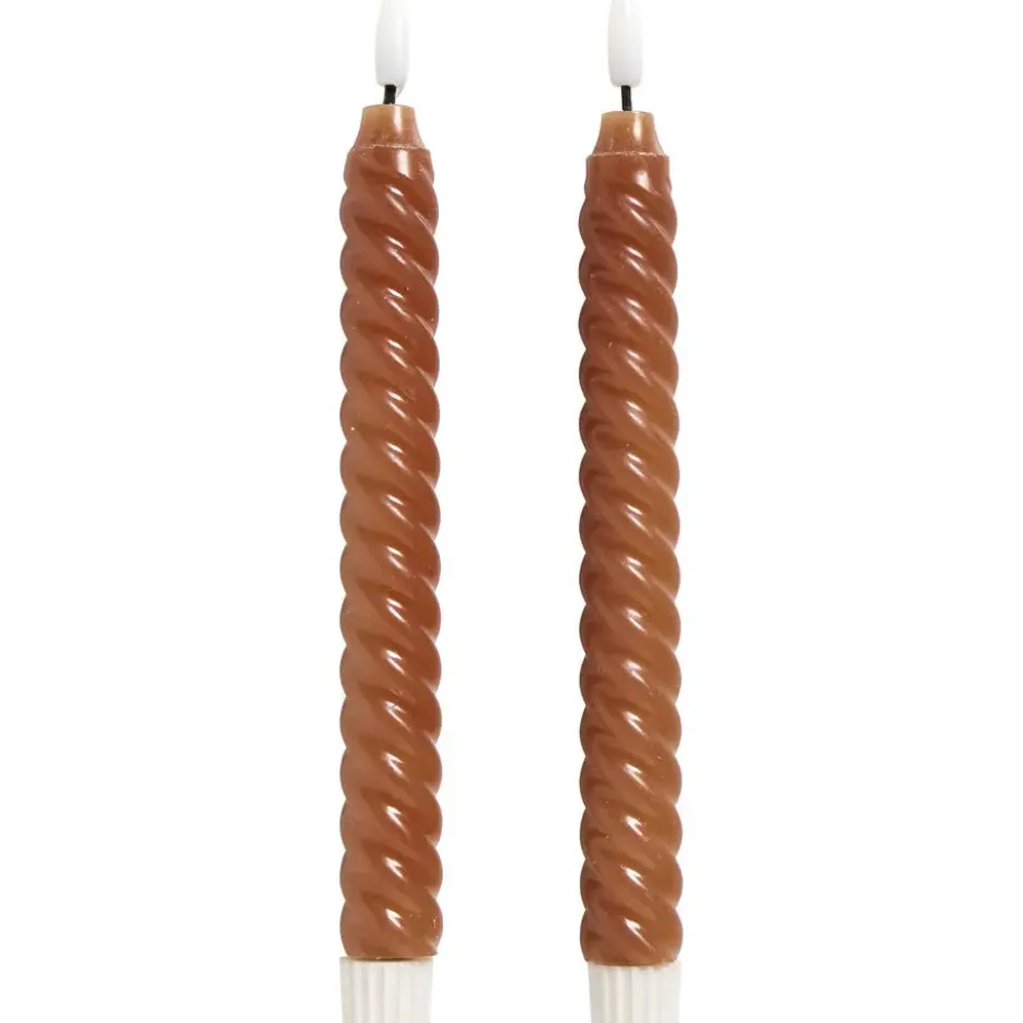 LED Kaars Swirl Terra - 2 Stuks