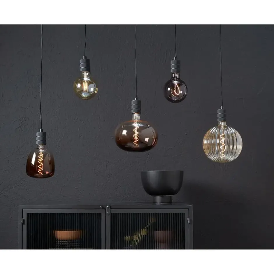 Led Xxl lamp 22x22,5 cm Bruin E27 Dimbaar