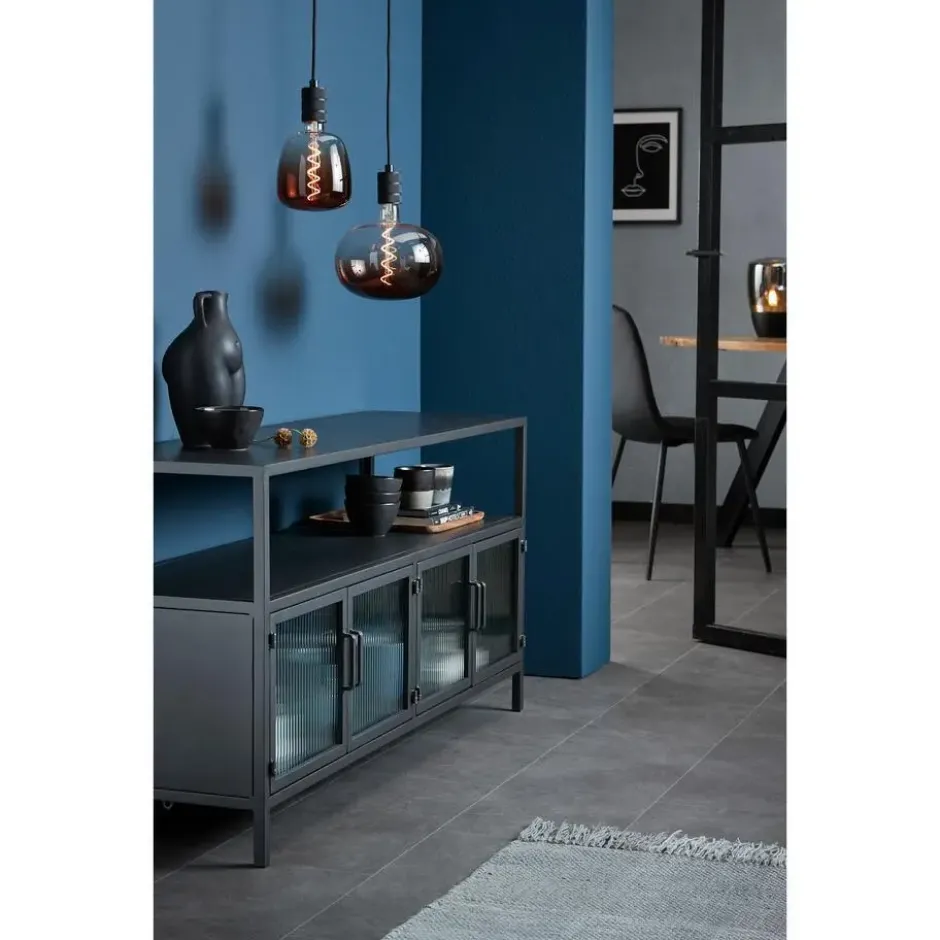 Led Xxl lamp 22x22,5 cm Bruin E27 Dimbaar