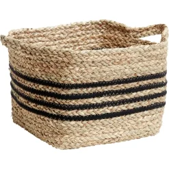 Mand Lorrach Zwart Naturel 26x26x19 cm
