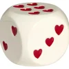 Object Dobbelsteen Hart Wit/Rood