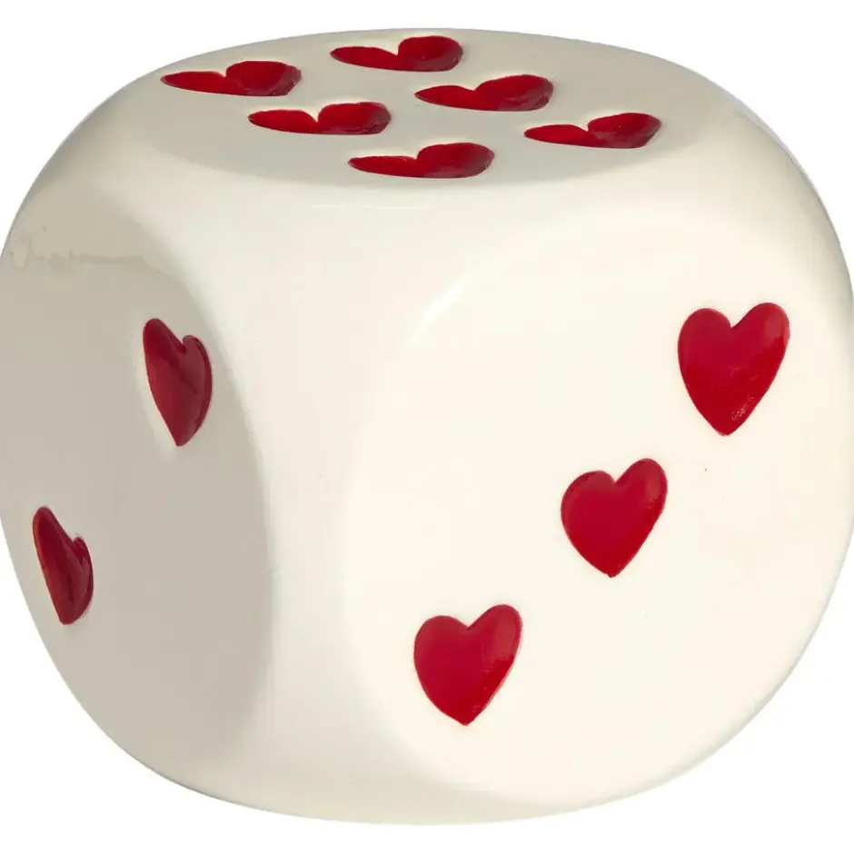 Object Dobbelsteen Hart Wit/Rood