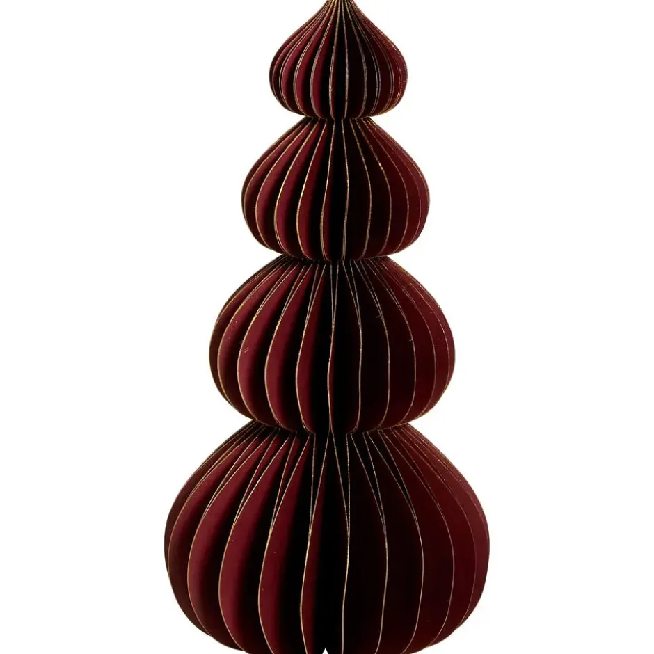 Papieren Kerstboom Bordeaux - 26 cm