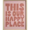 Poster Happy Place Roze 35x45 cm
